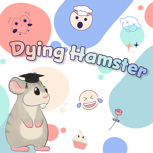 Illustration of a small hamster wearing a graduation cap with lots of colorful graffiti in the background