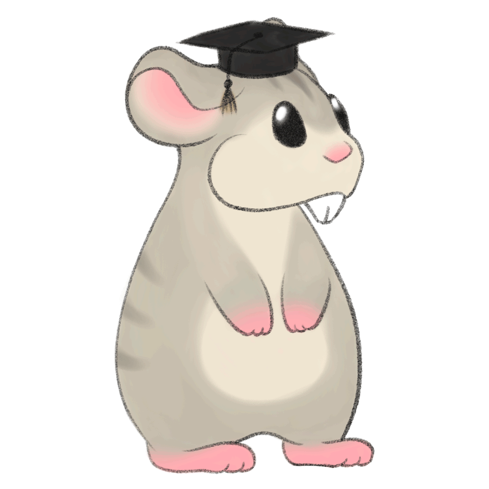 Hamster avec un chapeau de diplomé